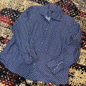 EUC Lands End 16 W no iron cotton blouse